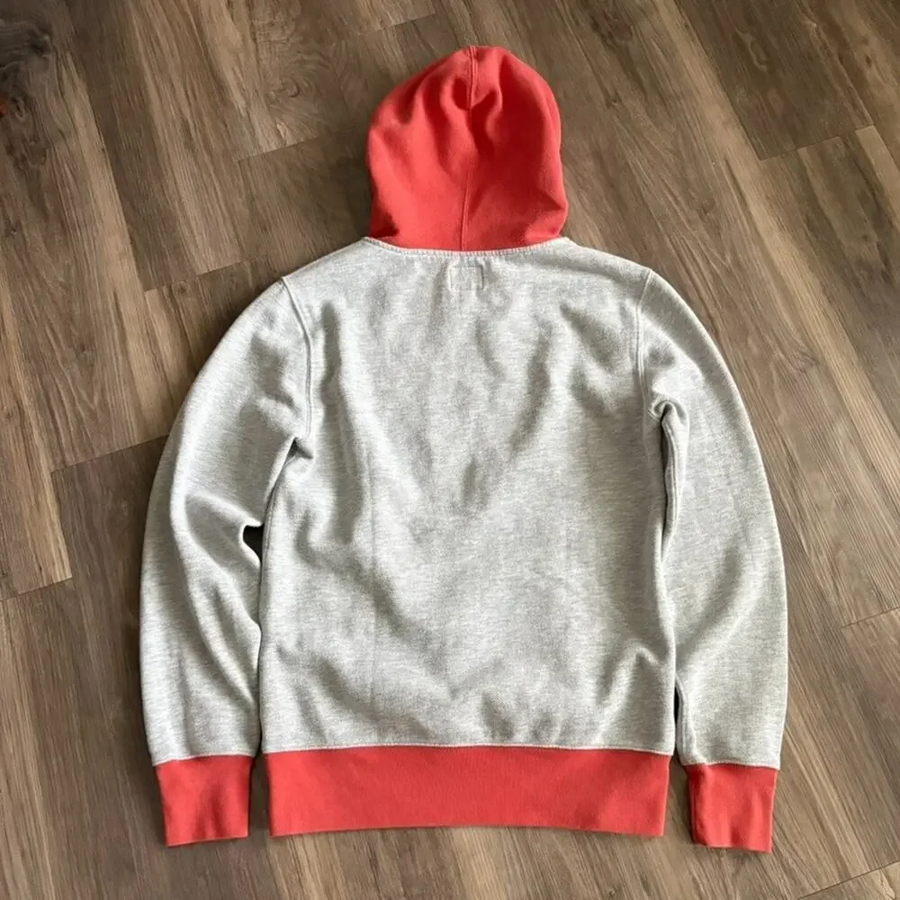 J Crew Authentic Fleece Two Toned Hoodie Men's Size XS 100% Cotton Sweatshirt